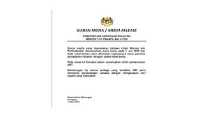 Pembekalan yang dibuat oleh rtm, jabatan penjara. Gst Kerajaan Belum Tetap Tarikh Mansuh