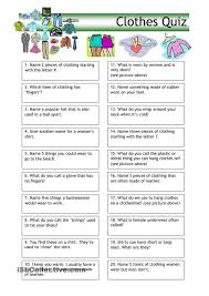 Quiz Clothes Clothes Worksheet Worksheets For Kids English Lessons