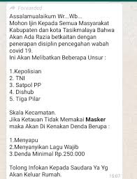 Check spelling or type a new query. Denda Tak Pakai Masker Rp 250 Ribu Di Tasikmalaya Hoaks Kapol Id