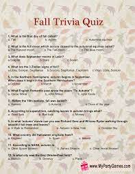 But, if you guessed that they weigh the same, you're wrong. Free Printable Fall Trivia Quiz