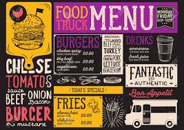 You can cater to the space you're working with by mapping it out and designating specific zones for equipment based on the truck's dimensions. Food Truck Menu For Street Festival Design Template With Hand Drawn Royalty Free Cliparts Vectors And Stock Illustration Image 89113576