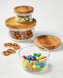 Shop wayfair for the best glass canisters with wood lids. Pyrex 6 Pc Storage Set With Wood Lids Reviews Bakeware Kitchen Macy S