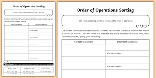 The following order of operations worksheets will help you create unlimited and a wide variety of worksheets for the order of operations. Order Of Operations Sorting Worksheet Teacher Made