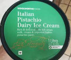 Bring milk to the boil, add paste and allow to cool and flavours to infuse. Extremely Creamy Italian Pistachio Ice Cream 1l Woolworths 1l 650g