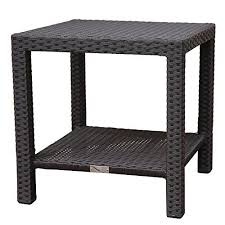 Patio outdoor and garden chairs furniture tables. Abba Patio Outdoor Wicker Patio Square End Table Side Table With Storage 20w X 20d X 20h Dark Br Clearance Patio Furniture Buy Patio Furniture Patio Side Table