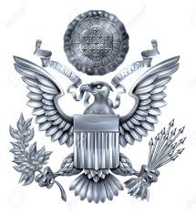 Silver Great Seal Of The United States American Eagle Design With Bald Eagle Holding An Olive Branch And Arrow Eagle Design American Flag Shield American Eagle
