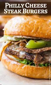 A combination of chuck and sirloin makes a similarly meaty, juicy burger. Philly Cheese Steak Burgers Dinner Then Dessert