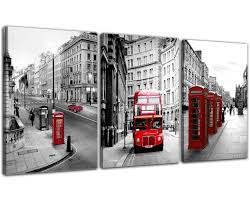 Black And White Picture Wall Art Nan Wind Modern London Wall Art Painting Framed London Landscape Canvas Prints Red London Bus Street B London Wall Art City Canvas Art Black And White Wall Art