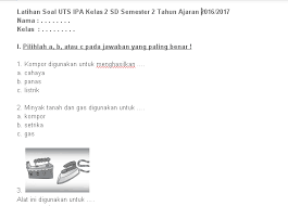 Soal Uts Ipa Kelas 2 Sd Semester 2 Ktsp Terbaru 2020 Idn Paperplane