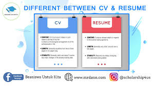 How To Write A Cv Difference Between Cv Resume Mr Dann Website