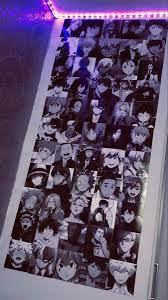 Anime Boy Wall Black And White Anime Decor Otaku Room Kawaii Room