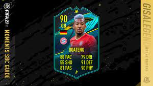 If you would like to upgrade your squad's defense ， try to get this player card. Fifa 21 Moments Jerome Boateng Sbc Guide 90 Rated 240k Spend 27 5k Worth Of Packs Youtube