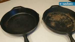 The raw potato is usually course enough to effectively rub away all that rust as you use it to rub the table salt into the rusty iron. How To Clean Rust Off Of Cast Iron Youtube
