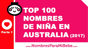 Top 100 Nombres Para Ninas En Australia 2017 Parte 1 Www Nombresparamibebe Com Youtube