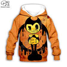 Pano Anime Bendy 3d Impresso Hoodies Criancas Ziper Pulover Dos Desenhos Animados Moletom Menino Para A Menina Crianca Hoodies Moda Familia Aliexpress