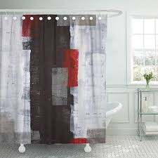 Quickly and easily refresh your bathroom with 1. Buy Modern Red And Grey Abstract Painting Black White Wall Bathroom Decor Bath Shower Curtain 60x72 Inch By Wallis Flora On Opensky