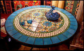 Tile And Glass Mosaic Tables Patio Table Redo Mosaic Table Diy Patio Table