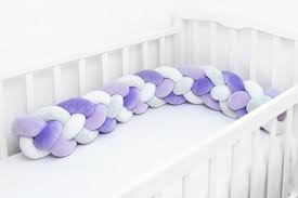 You are downloading solid aubergine purple crib bumper crib bumper navy crib bumper carousel designs. Braided Crib Bumper Of 4 Strips White Purple Lilac Light Etsy Kids Decorative Pillows Crib Bumper Kids Pillows
