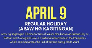 Friday, 9th of april 2021. April 9 2019 Holiday Araw Ng Kagitingan