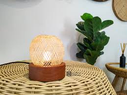 When it comes to buying wall decorations for sale online or instore, it can often be a great idea to go bold and textured. Bamboo Lamp Small Wicker Lamp Shade With Teak Wood Base Etsy