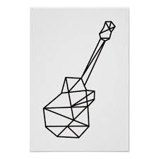 Modern Music Geometric Guitar On White Poster Zazzle Com Geometric Drawing Geometric Art Animal Geometric Art