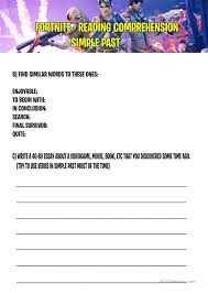 The location of the quizzes can change, so please leave a comment stating which wall and for which site you completed the quiz on, and for how many points, as this will help other people find it quicker. Fortnite Simple Past Reading Comprehension English Esl Worksheets For Distance Learning And Physical Classrooms