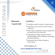 Pada kesempatan kali ini, bri membuka lowongan kerja terbaru. Loker Utama Lowongan Kerja Pt Agrinusa Jaya Santosa Facebook