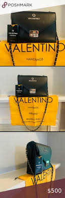 Valentino Isabelle Black Dollaro Leather Crossbody Leather Crossbody Leather Woven Chain