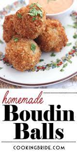 Boudin Balls Are A Combination Of Cooked Rice Pork Onions Green Peppers And Seasonings Rolled In Pank Haitian Food Recipes Boudin Balls Boudin Balls Recipe