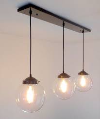 Biddeford Modern Light Trio Of Large Globe Pendants With Etsy Dining Table Lighting Modern Lighting Glass Pendant Light