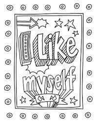 One of many positive affirmations to spread love throughout your day as you color. I Like Myself Coloring Page By Growth Mindset For Kids Tpt