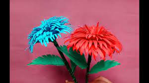 How To Make Paper Stick Flower Diy Hand Craft Ideas For Home Flowerupc How To Make Paper Flowers Paper Flowers Easy Paper Flowers