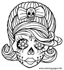 Sugar Skull Line Art Tattoo For Bella Just Changing Up The Lips And The Skull In The Bow Description Skull Coloring Pages Coloring Pages Sugar Skull Drawing