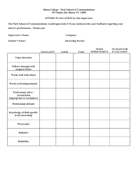 Use a concise paragraph format. Internship Supervisor Eval Form