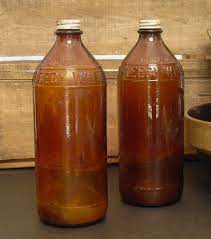 Vintage Fleecy White Brown Bleach Bottle Glass Bottle Decoration For Country Store Rustic Kitchen Farmhouse Laundry Room Decor Mudroom Rustic Kitchen Bleach Bottle Brown Bottles