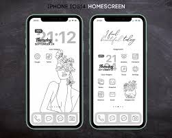 72 App Icons Iphone Ios 14 Black And White 6 Backgrounds Etsy App Icon Homescreen Icon