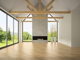 Modern interior design of living room with marble flooring and large glass door with terrace, dropped suspended ceiling, 3d rendering modern interior empty corner navy blue wall and grey concrete floor perspective room,modern style room,mock up for display of product,business presentation. Modern Empty Room Wallpaper Novocom Top