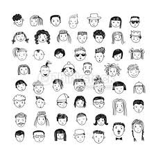 Cartoon Vector Set 53 Different Funny Faces Lustige Gesichter Vektorzeichnung Gesicht Zeichnungen