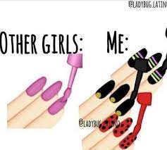 I Have Never Tried To Paint My Nails Like This Before Hhhmmmmm Miraculous Ladybug Memes Miraculous Ladybug Anime Ladybug Nails