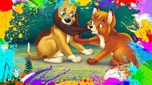 Fox and the hound coloring book rare unused. Painting The Fox And The Hound Coloring Book Pages For Kids Paint And Color The Fox And The Hound Youtube