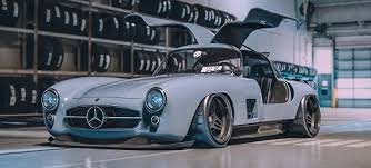 The gullwing doors not only distinguished it, but they are a clever solution to hide the cars unique space frame chassis. Virtuelles Tuning Mercedes Benz 300 Sl Gullwing Was Ware Wenn Mercedes Benz 300 Sl Im Stance Look Performance Mercedes Fans Das Magazin Fur Mercedes Benz Enthusiasten