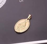 Olivia 20mm Virgin Mary Pendant Religious 18k Gold Jewelry Women Stainless  Steel Medallion Oval Coin Necklace Charm