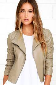 Jack By Bb Dakota Feeny Taupe Vegan Leather Moto Jacket Vegan Leather Moto Jacket Womens Fashion Jackets Vegan Leather Jacket