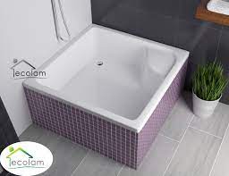 Glasduschen werden auch gerne als „die königinnen unter den duschen bezeichnet. Duschwanne Viereck Dante Mit Sitz 90x90 X 41 X 28 Cm Zum Verfliesen Siphon Click Clack Ecolam