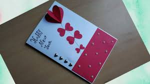 How to make a 'w' fun fold card with step by step instructions. Diy How To Make New Year Card Handmade New Year Card Idea New Year Greeting Card Youtube