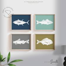 Natural fishing net decor with shells 79 inch beach theme decor for party home bedroom wall hanging fish net decorations 4.6 out of 5 stars 1,527 $10.99 $ 10. Boys Fishing Bedroom Wall Art Fish Decor For Boys Boys Etsy