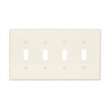 Eaton Wiring 4 Gang Toggle Wall Plate Mid Size Polycarbonate Almond Eaton Wiring Pj4aspl Homelectrical Com