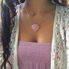 Pink Opal Necklace Pink Opal Pendant Gold Necklace Large Etsy Opal Necklace Opal Pendants Pink Opal