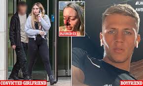 Pictured: Boyfriend whose girlfriend smashed his ex over the head with a  perfume bottle