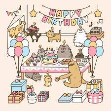 Happy Birthday Pusheen Wallpaper In The Pusheen The Cat Club Pusheen Birthday Pusheen Cute Happy Birthday Cat Our original happy birthday gifs is the perfect way to let someone know you care and that you are thinking of them on their special day.